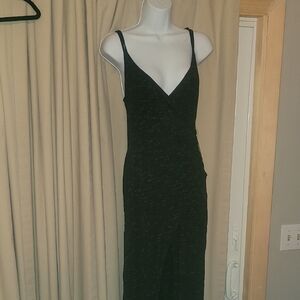 Express Dark Grey Marled V-Neck Sleeveless Maxi Dress